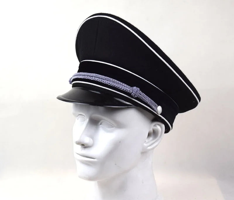 Replica WWII German M32 Elite Officer Wool Hat Officer Cap Black