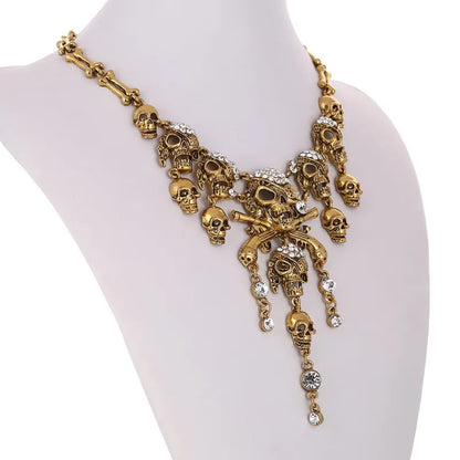 Retro Rhinestone Goth Punk Necklace