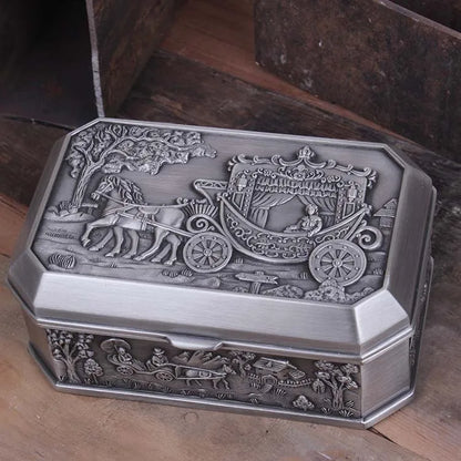 Vintage Metal Jewelry Box