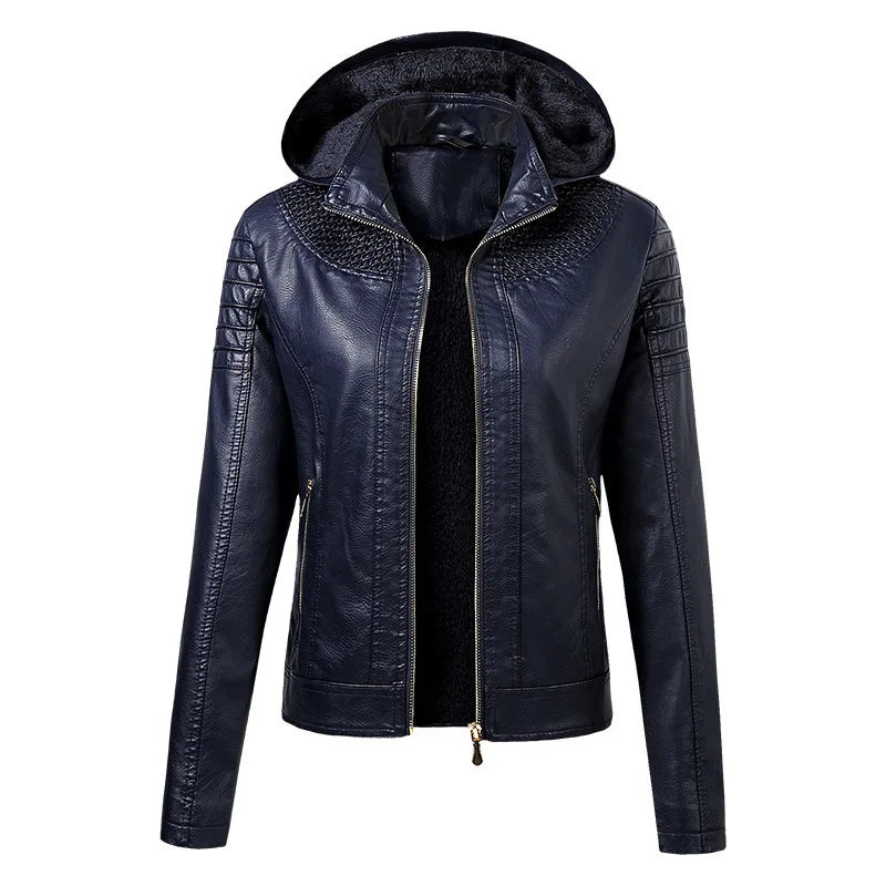 Autumn Winter PU Leather Jacket Faux Soft Leather Coat