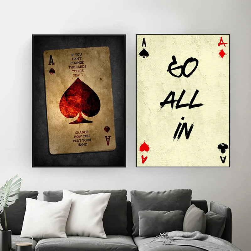 Ace of Spades — Vintage Canvas Wall Art