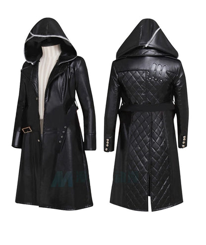 Black Leather Coat Hidden Blade costume