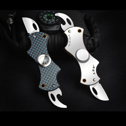 Sanrenmu 3135 Fidget Spinner Multifunctional Folding Knife Stainless Steel Blade Carbon Fiber Handle Relieve Stress Playthings