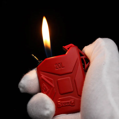 Mini Keychain Lighter Creative Oil Drum Shaped Butane Gas Lighter Refillable for Cigarette Collection Lighter Cute