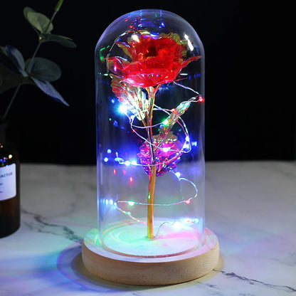 Galaxy Rose In Flask Flower In Glass