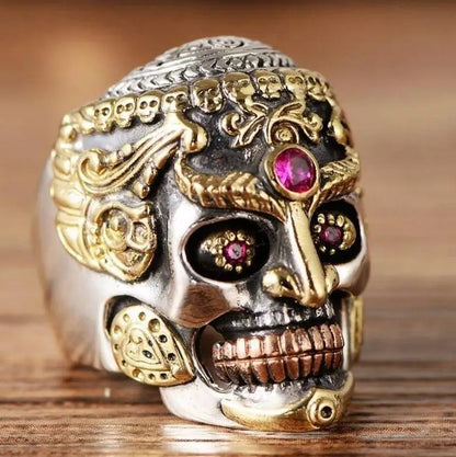 Fashion Trend Bicycle Skull Face Zircon