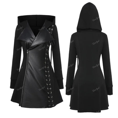 ROSEGAL Gothic Chic Hooded Plus Size Jacket