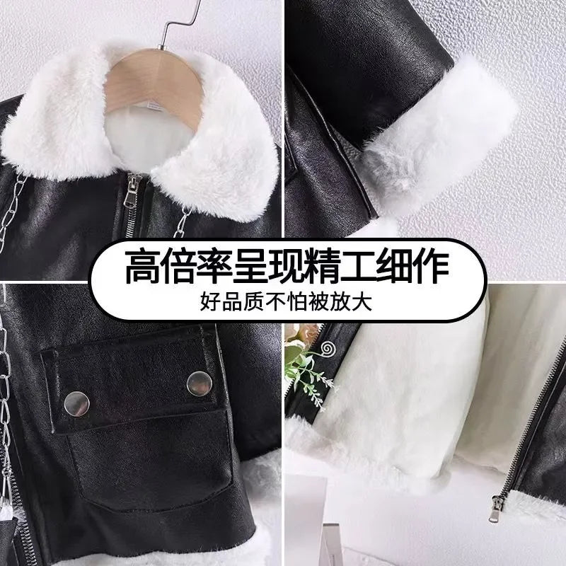 Padded Leather Jacket Suede Thick Warm Coats