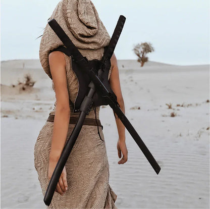 Desert Chic: 2-Piece Hooded Dress & Oversleeves Set