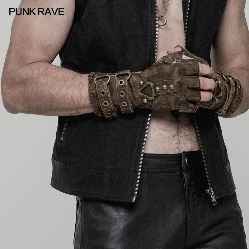Steampunk Savage Military Fingerless Gloves