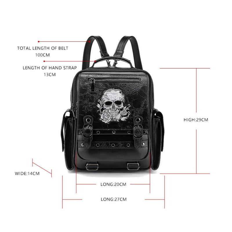 Skull Decoration Computer Bag Waterproof Backpack