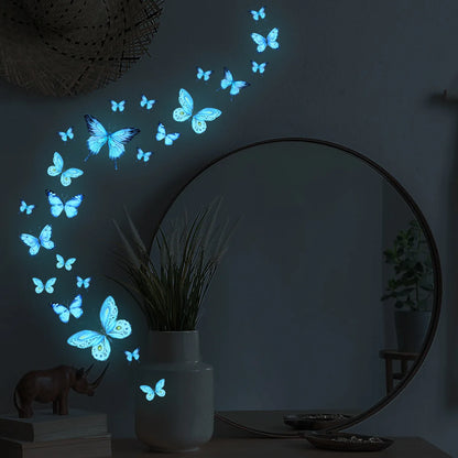 Blue Light Butterfly Luminous Wall Stickers for Kids Rooms