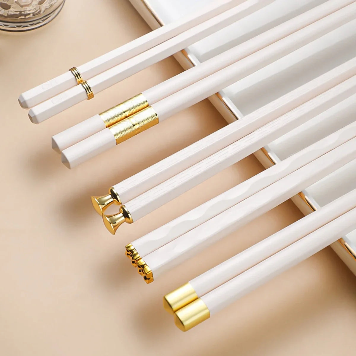 Japanese Non-Slip Chopsticks — 5 Pairs Metal