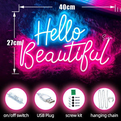 LED Neon Sign Hello Beautiful