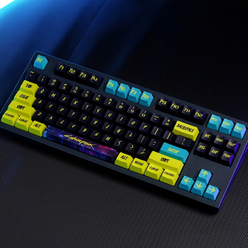 Cyberpunk Theme Keycaps 129 Keys Cherry Profile