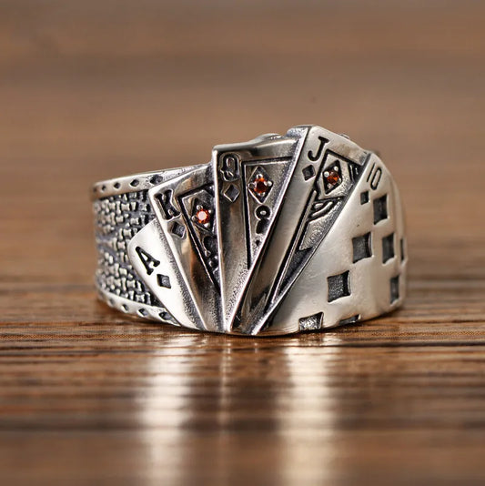 Playing Card Crystal Finger Rings