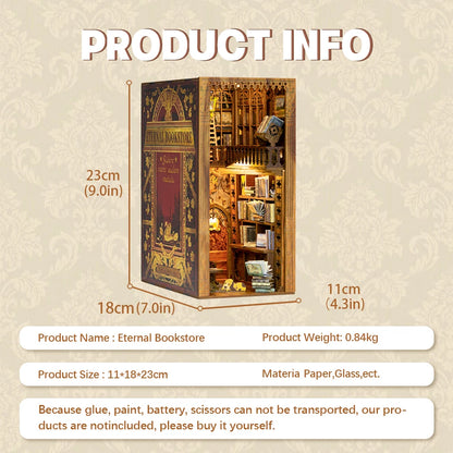 Retro Eternal Bookstore Led Lights Model For Handmade