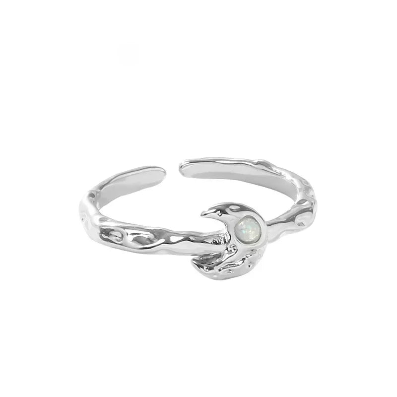 Celestial Trio: Sun, Moon & Stars Textured Ring