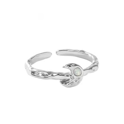 Celestial Trio: Sun, Moon & Stars Textured Ring