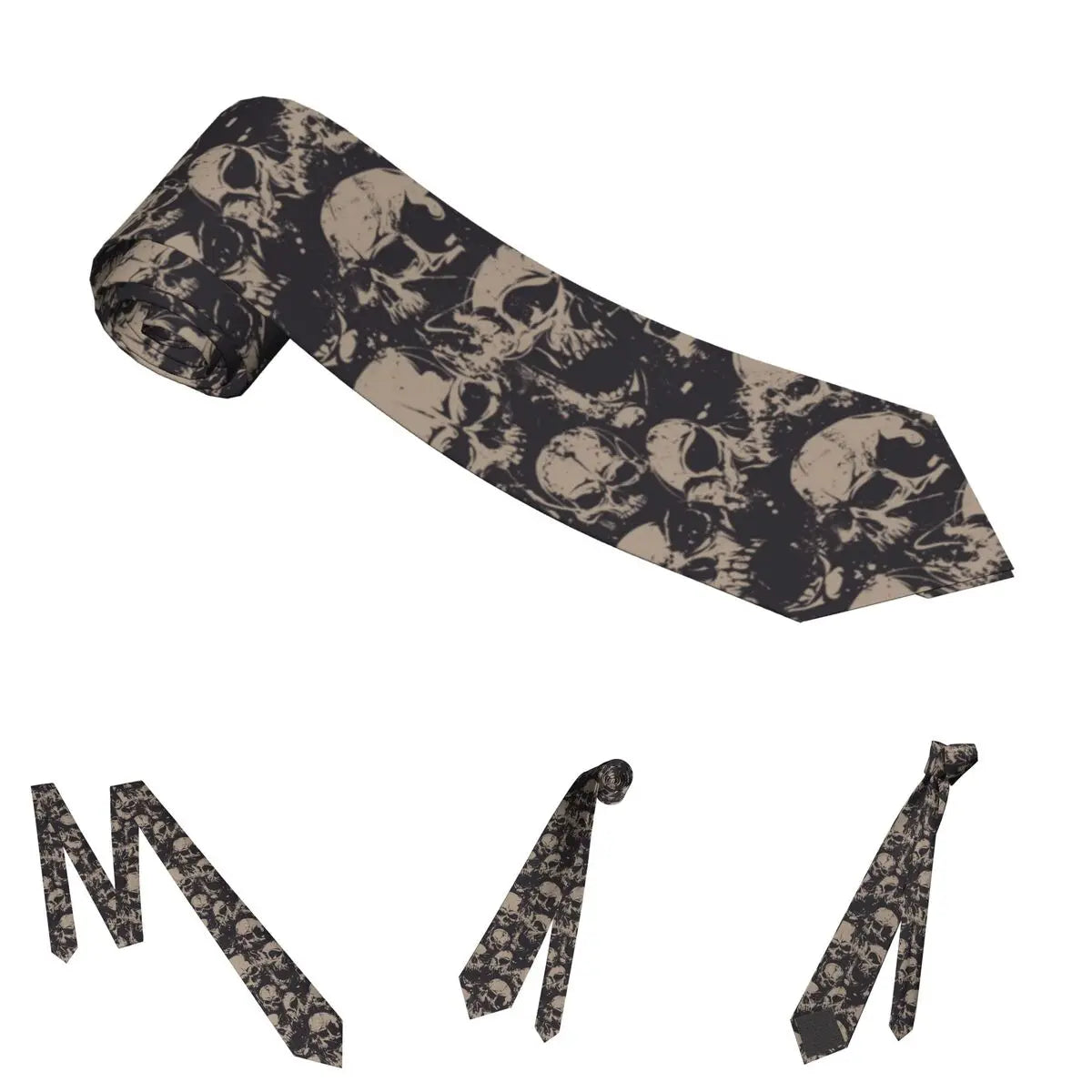 Grunge Pattern With Skulls Rock Neckties