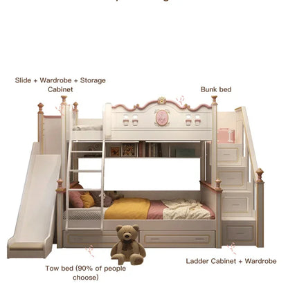 Up And Down Bunk Bed Girls Children's Bed Light Modern Luxury Queen Bunk Bunk Mother Beliche Kids Furniture For Bedroom GY50CB