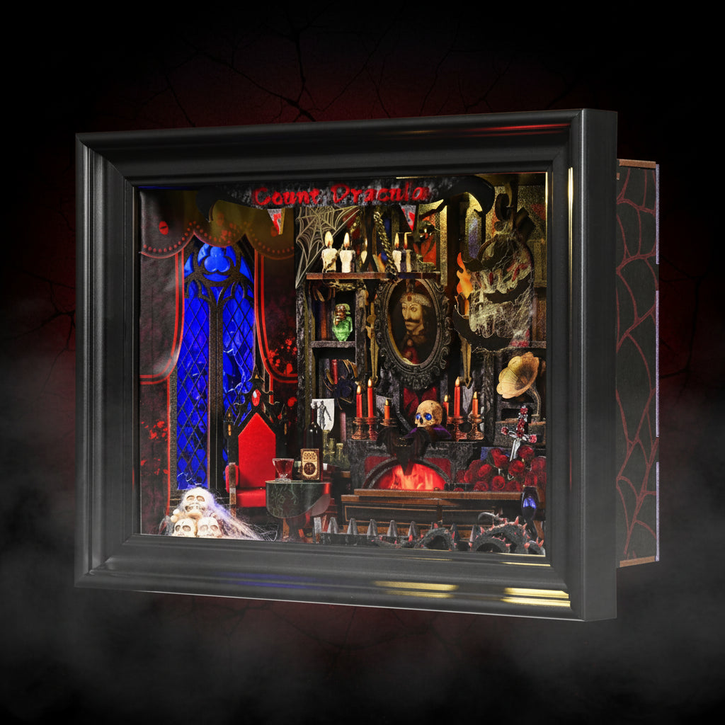 Vampire Book Nook Kit — Dracula Gothic DIY Wooden Puzzle