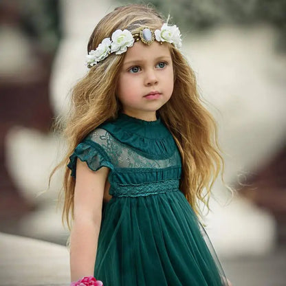 Tulle Lace Sleeveless Princess Flower Girls