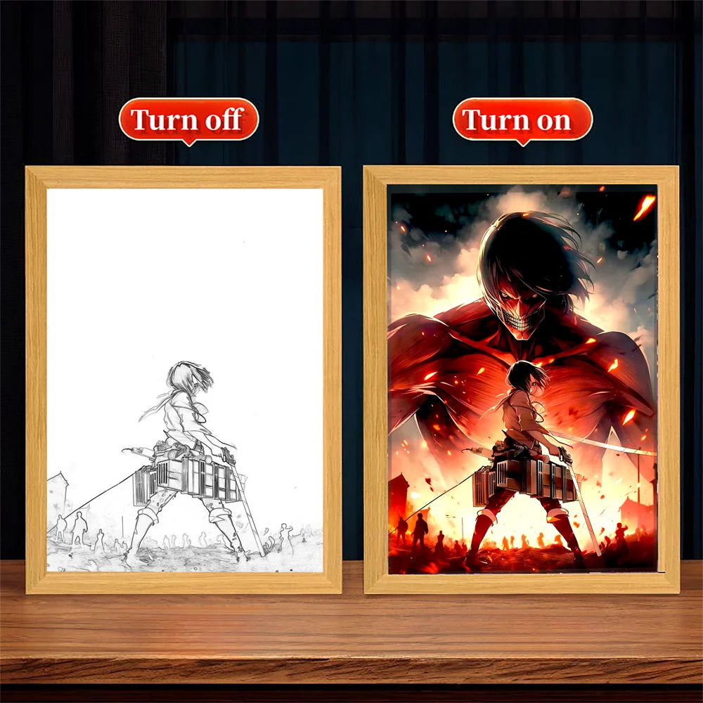 Anime Titan Glow Frame: LED Moonlight Decor