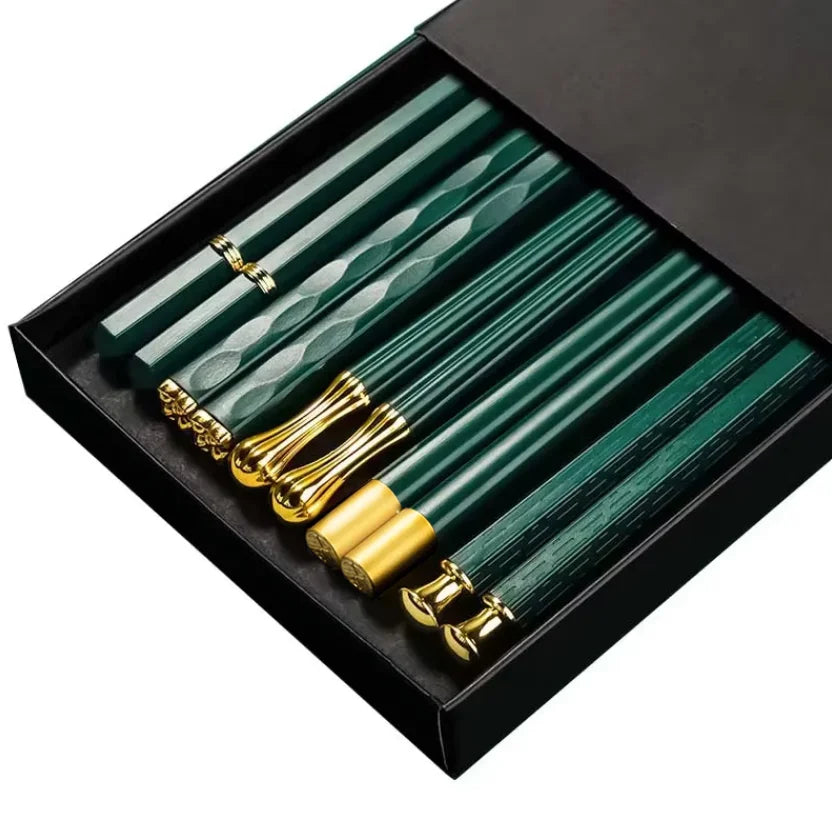 Japanese Non-Slip Chopsticks — 5 Pairs Metal