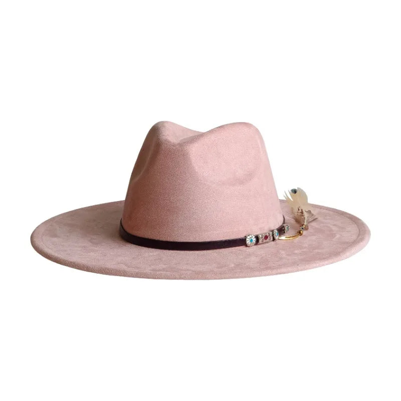 Wide Brim Suede Fedora — 36 Colors