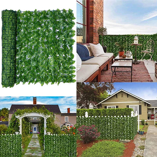 Artificial Leaf Fence Hedge Wall Outdoor Garden