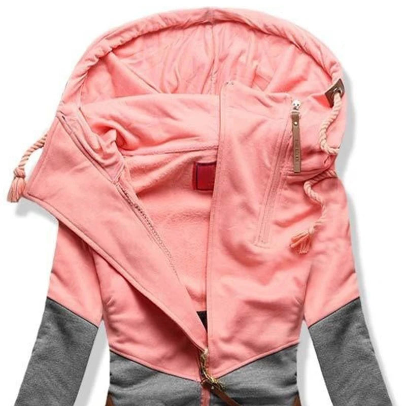 Pink Blue Hooded Sweatshirt