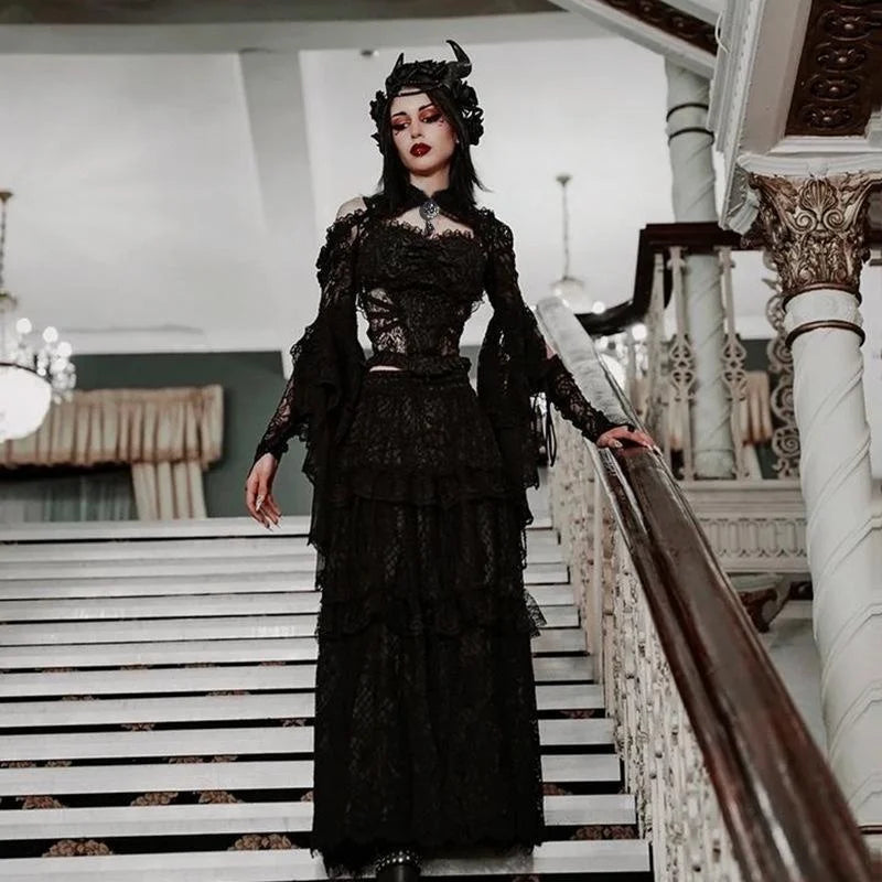 Black Mesh Lace Overlay Shrug Punk