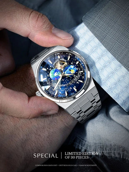 New Rotating Earth Dial Men Watches Top Brand