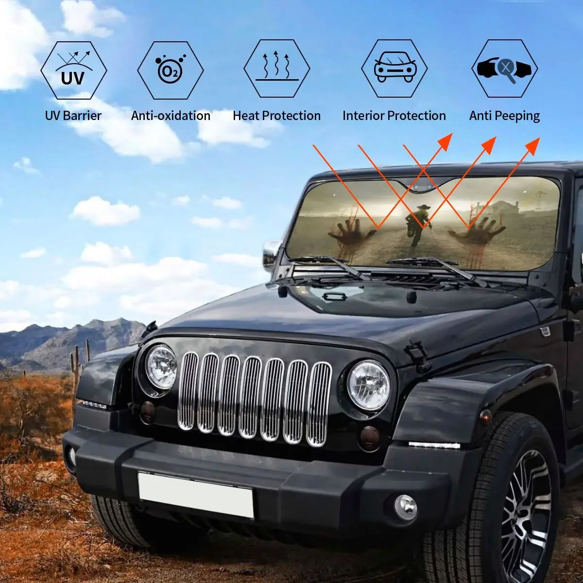 The Walking Dead Horror Windshield Sunshade