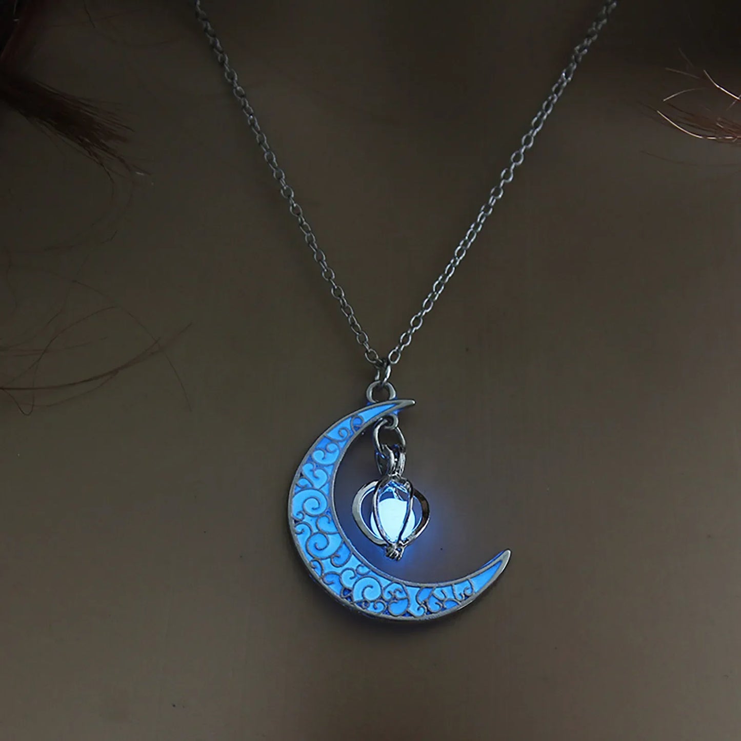 GlowMoon Choker: Luminous Pendant for Teens & Women