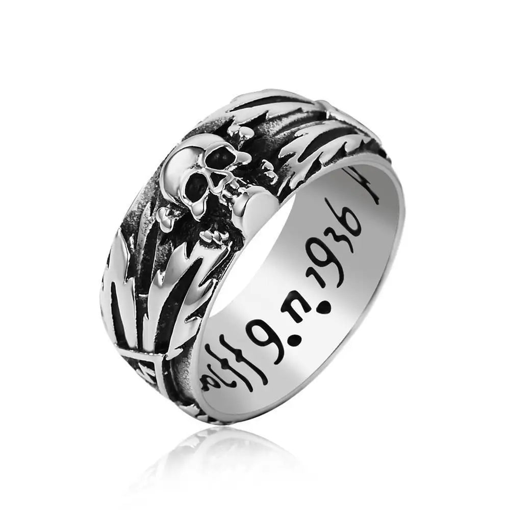 New Fashion Punk Carved Men's Personality Trend Skull Head Ring Trend Personality Gift Men Fashion Jewelry