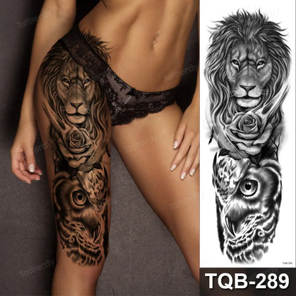 tattoo sticker black thigh leg sexy body art