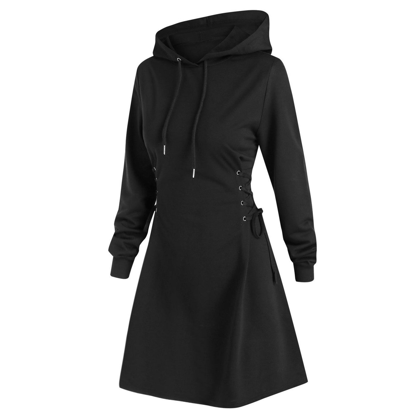 Cozy V-Neck Tie-Waist Hoodie Dress for Women