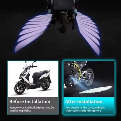 Winged Glow: Motorcycle LED Light Projectors Duo