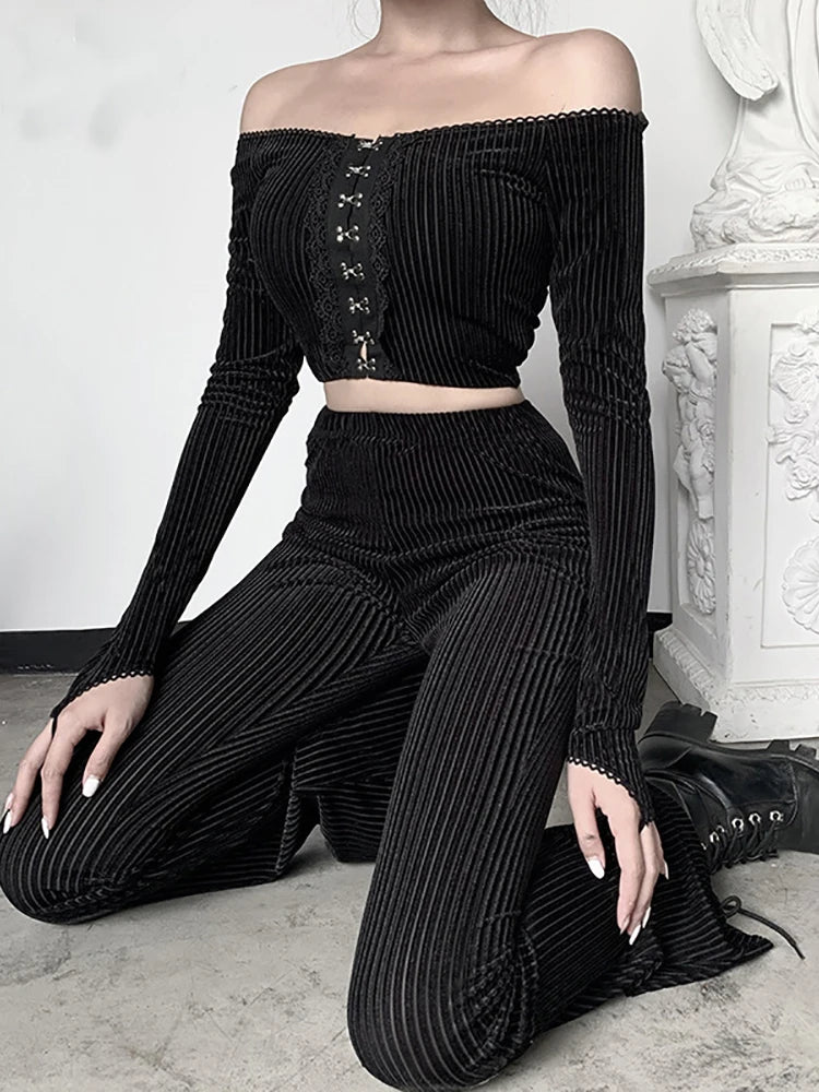 Goth Dark Vintage Streetwear Women Pants