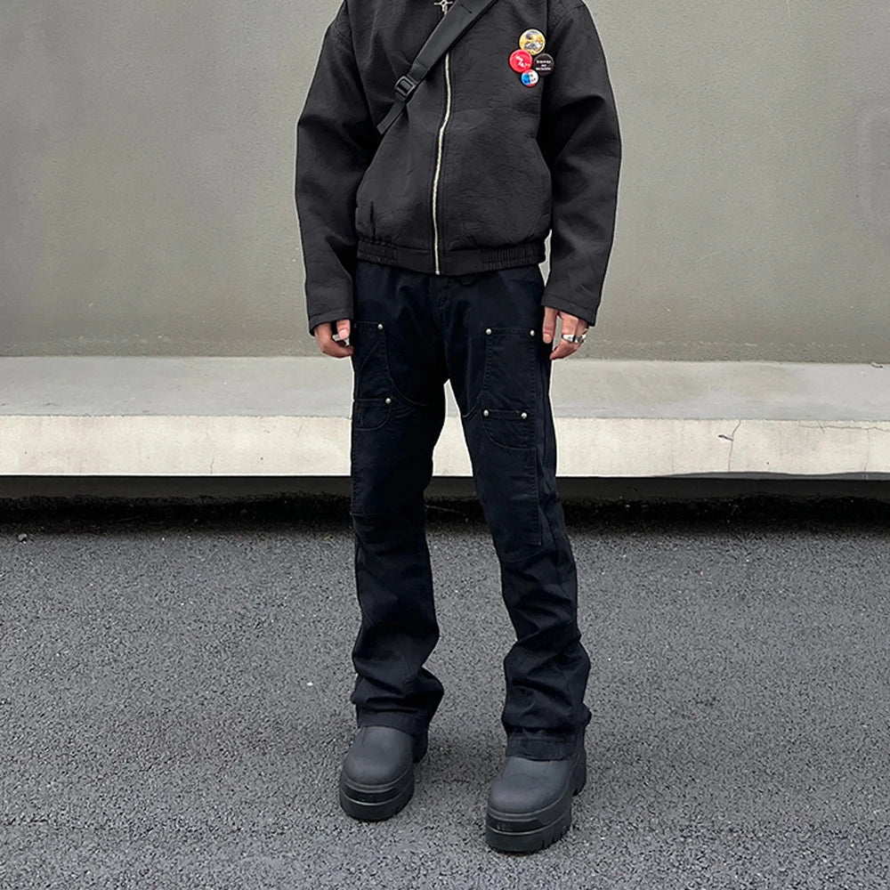 Black Cargo Pants Men Streetwear