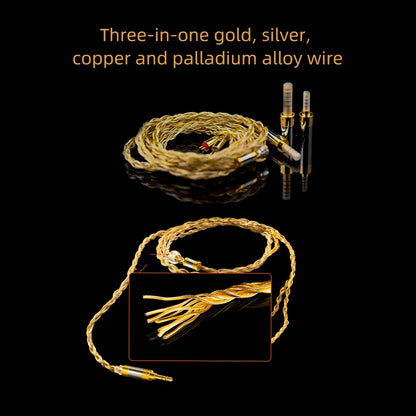Earbuds Three-In-One 0.78 2 Pin Gold Silver And Palladium Alloy Cable