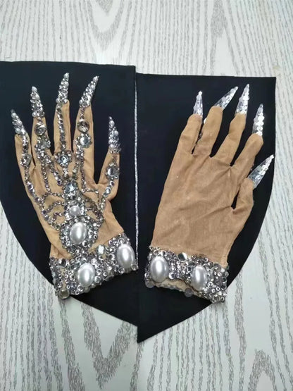 Sparkly Big Crystal Wrist Gloves age Wear