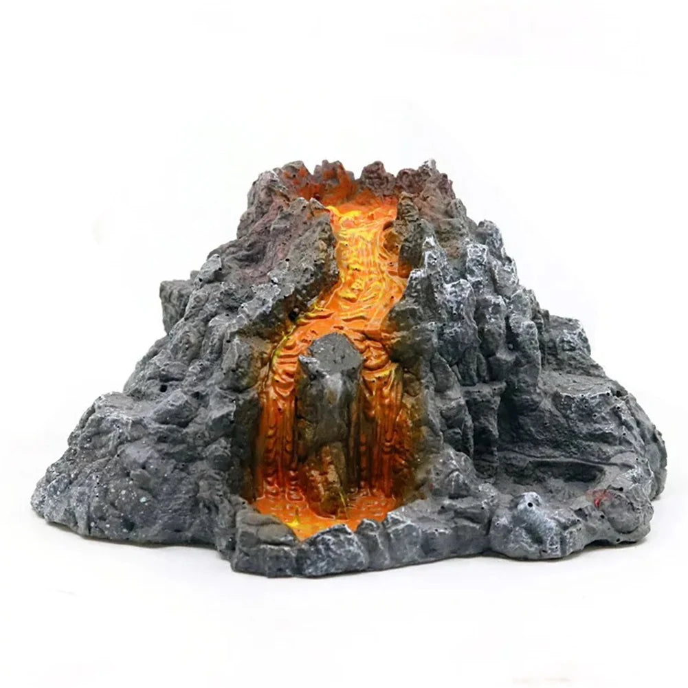 Volcano Shape Aquarium Decorations Resin Cave