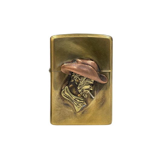 Vintage Brass Cowboy Lighter Storage Box