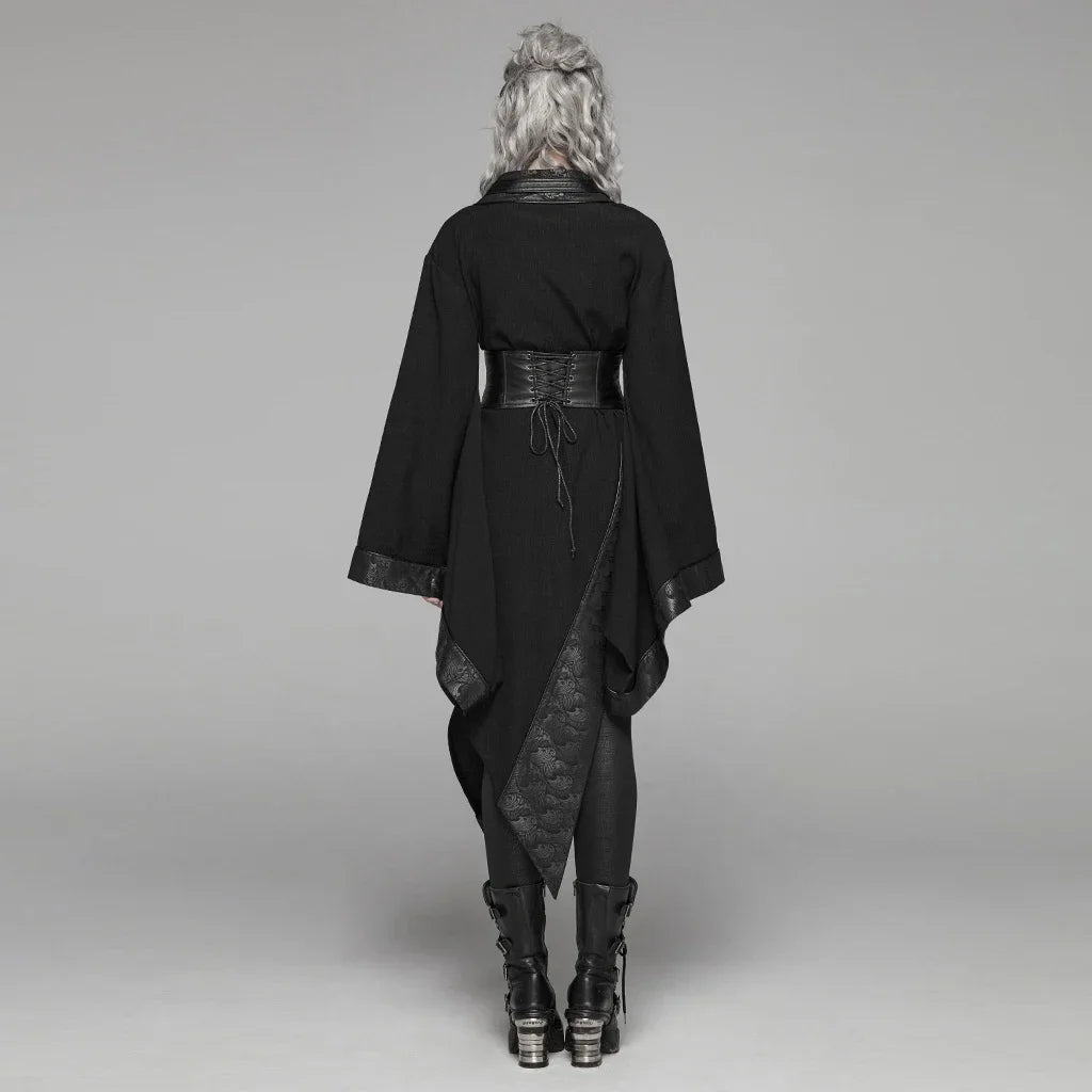 Dark Asymmetrical Punk Kimono Dress