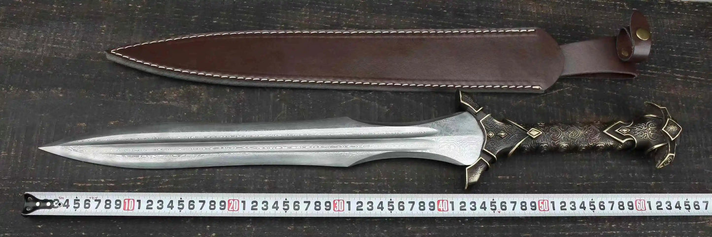 Lunar Arc Dagger Sword - Handcrafted Copper & Steel