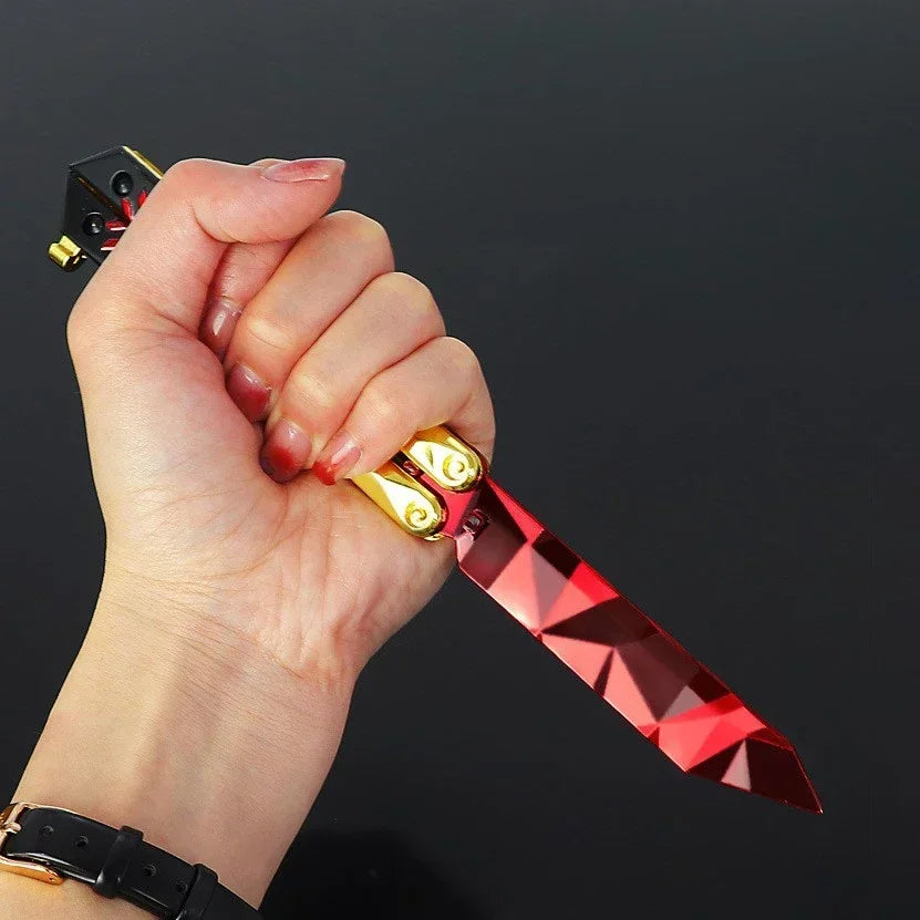 Valorant Butterfly Knife 21cm Champions 2023 Ruby Knives Uncut Metal Game Karambit Model 1 Real Cosplay Toys Boys Birthday Gifts