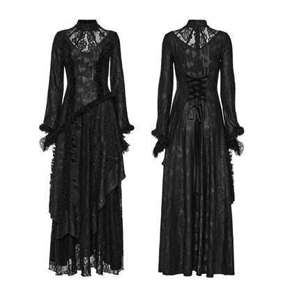 Gothic Multiple Layers Black Long Dress